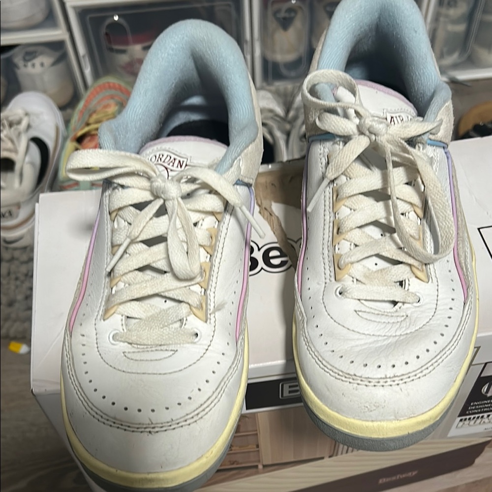 Jordan White and Pink Sneakers